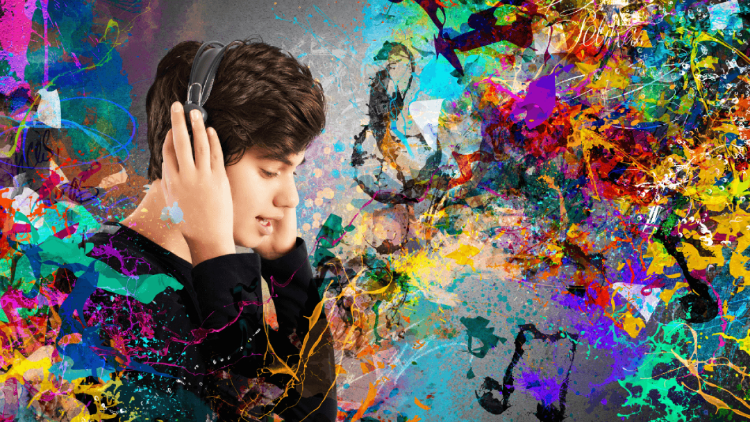 Teen listening to music, which has been proven to improve cognitive skills