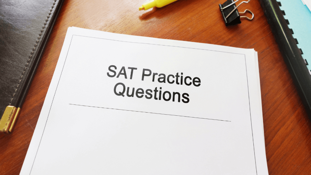 SAT practice questions booklet proctored by an SAT tutor for high school students