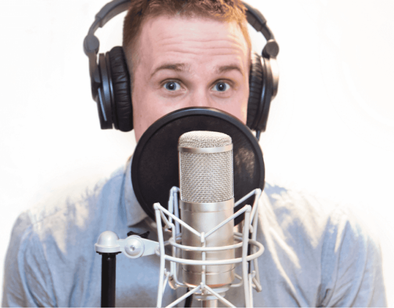 Teen voice-over artist preparing for voice acting jobs for teens in his home studio