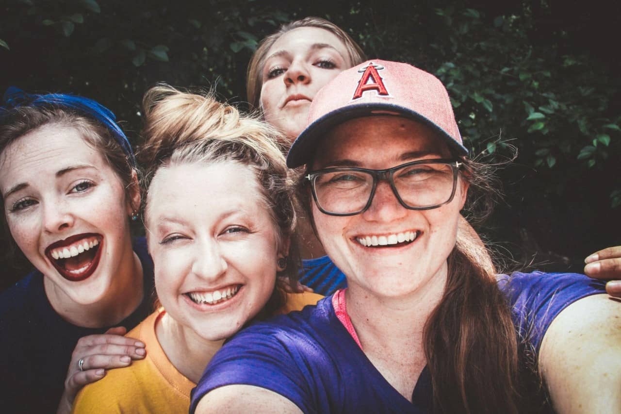 teenage girls smiling at summer camp